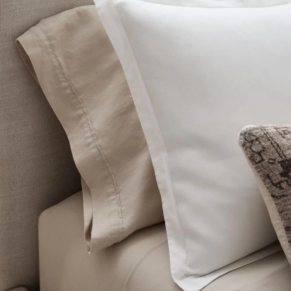 West Elm Signature Tencel Linen Sheet Set, Queen, Sand, Retail $249.00 USD